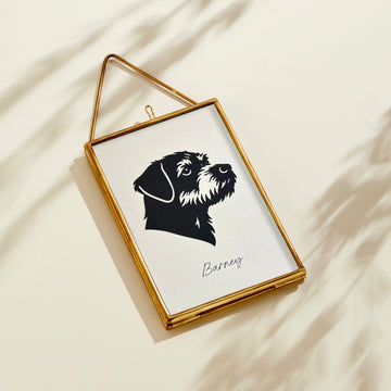 Personalised Pet Cameo Paper Cut Framed Print