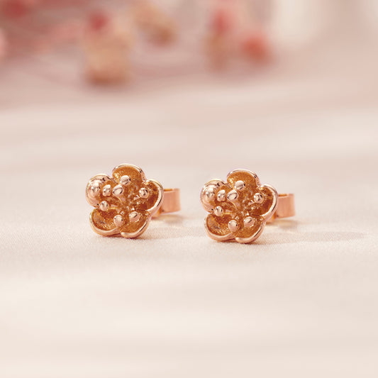 9ct Gold Flower Stud Earrings