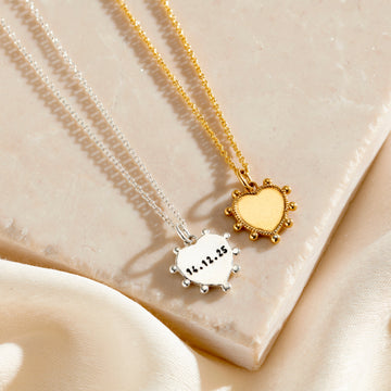 Personalised Beaded Heart Charm Necklace