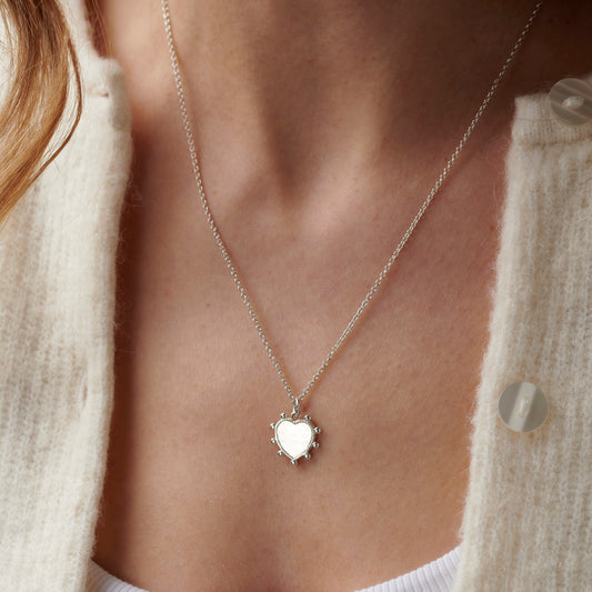 Personalised Beaded Heart Charm Necklace