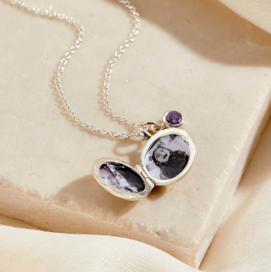 Personalised Birthstone Chara Locket Necklace