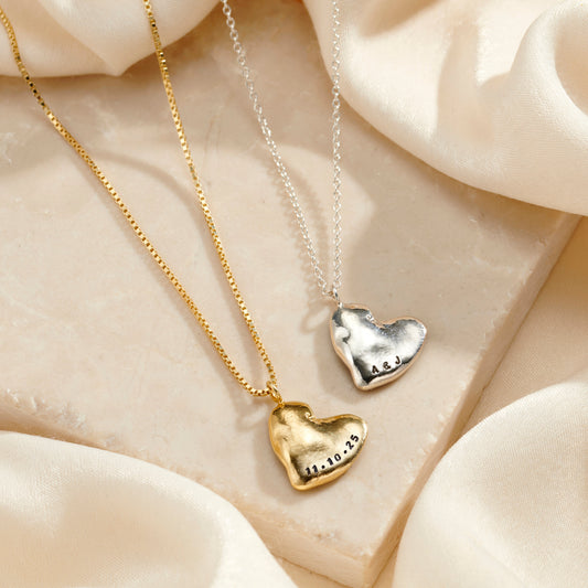 Personalised Chunky Fortune Heart Necklace