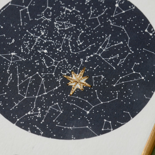 Personalised Star Constellation Print With Stitched Star