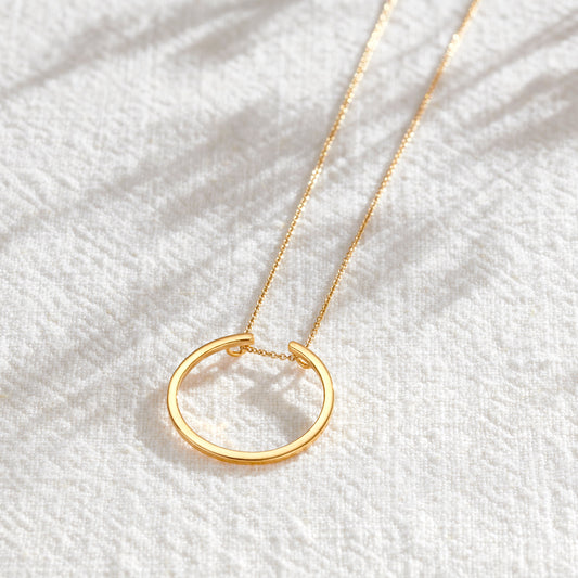 Personalised Circle Ring Holder Necklace