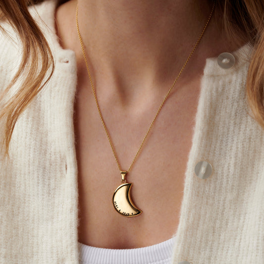 Personalised Crescent Moon Locket