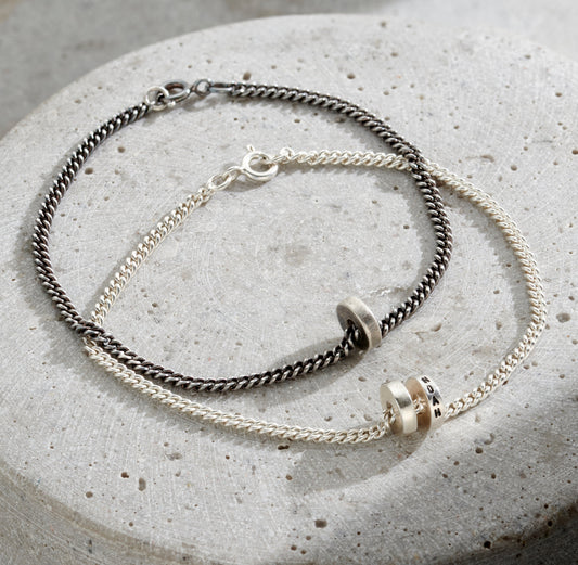 Men's Personalised Mini Spinning Disc Bracelet