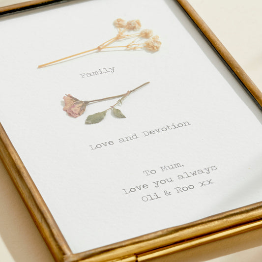 Personalised Pressed Flowers Quote Frame