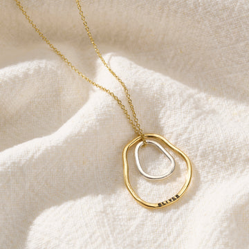 Personalised Organic Mummy & Baby Hoop Necklace