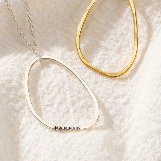 Personalised Fine Organic Hoop Necklace